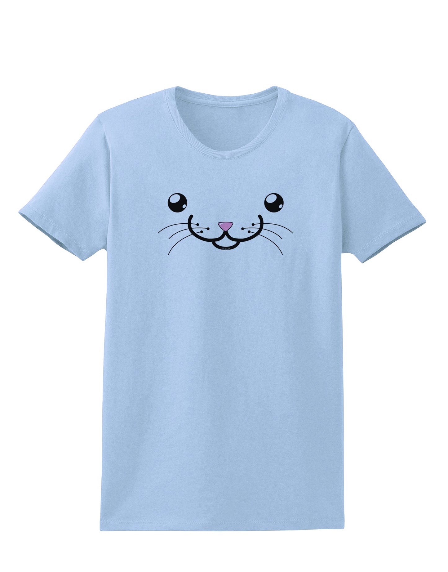 Kyu-T Face - Kattia the kitty cat Womens T-Shirt-Womens T-Shirt-TooLoud-Light-Blue-X-Small-Davson Sales