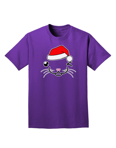 Kyu-T Face Kattio Santa Hat Boy Cat Adult Dark T-Shirt-Mens T-Shirt-TooLoud-Purple-Small-Davson Sales