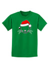 Kyu-T Face Kattio Santa Hat Boy Cat Childrens Dark T-Shirt-Childrens T-Shirt-TooLoud-Kelly-Green-X-Small-Davson Sales