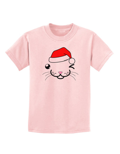 Kyu-T Face Kattio Santa Hat Boy Cat Childrens T-Shirt-Childrens T-Shirt-TooLoud-PalePink-X-Small-Davson Sales