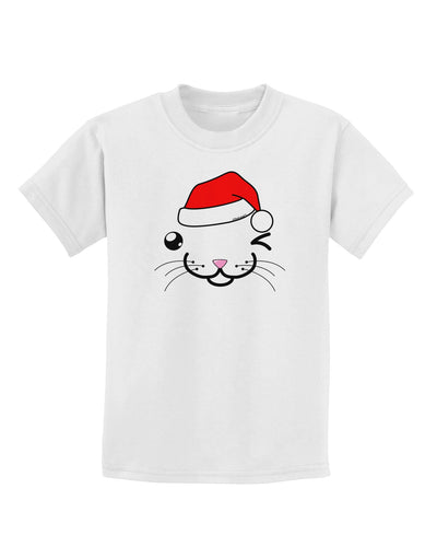 Kyu-T Face Kattio Santa Hat Boy Cat Childrens T-Shirt-Childrens T-Shirt-TooLoud-White-X-Small-Davson Sales