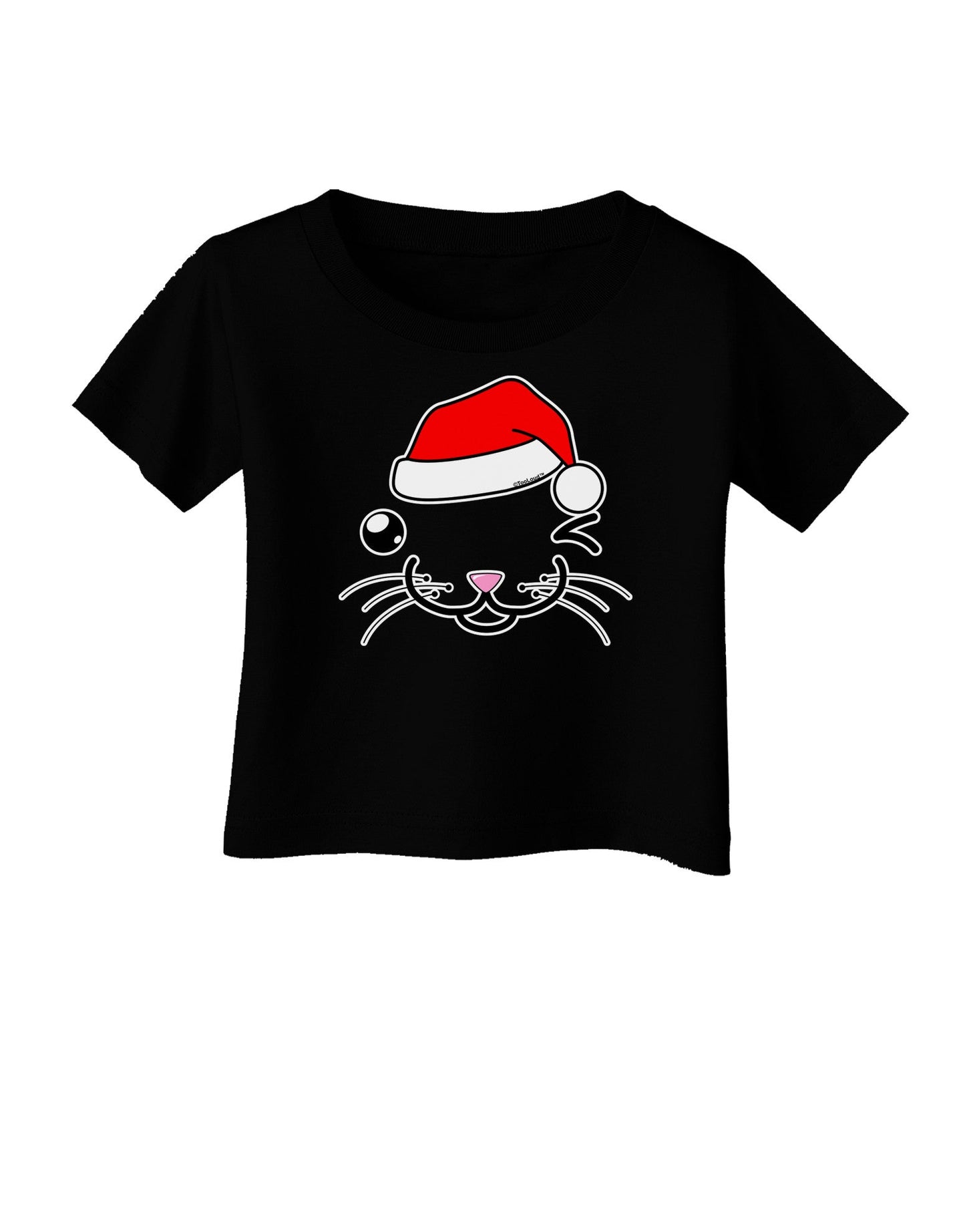Kyu-T Face Kattio Santa Hat Boy Cat Infant T-Shirt Dark-Infant T-Shirt-TooLoud-Black-06-Months-Davson Sales