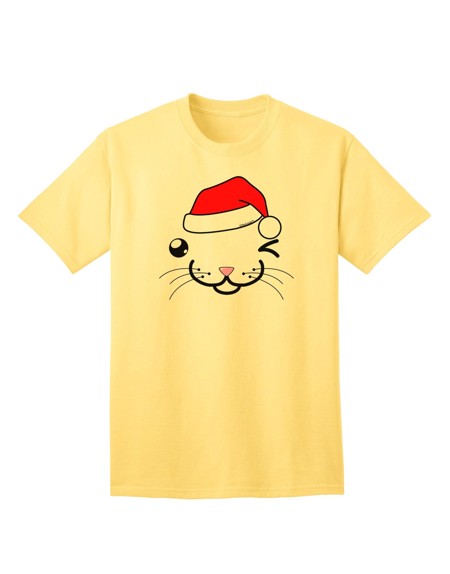 Kyu-T Face Kattio Santa Hat Boy Cat: Premium Adult T-Shirt Collection-Mens T-shirts-TooLoud-Yellow-Small-Davson Sales