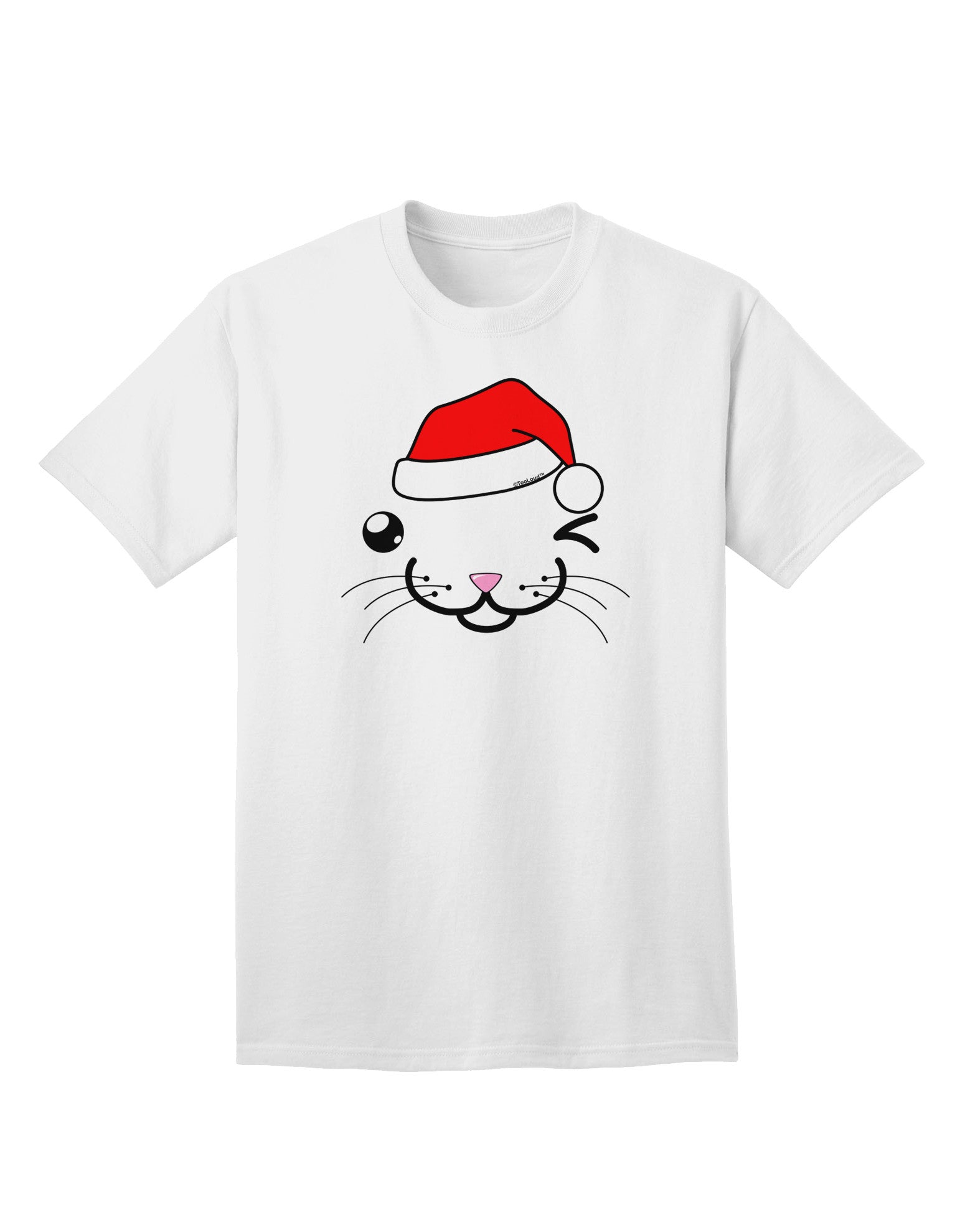 Kyu-T Face Kattio Santa Hat Boy Cat: Premium Adult T-Shirt Collection-Mens T-shirts-TooLoud-White-Small-Davson Sales