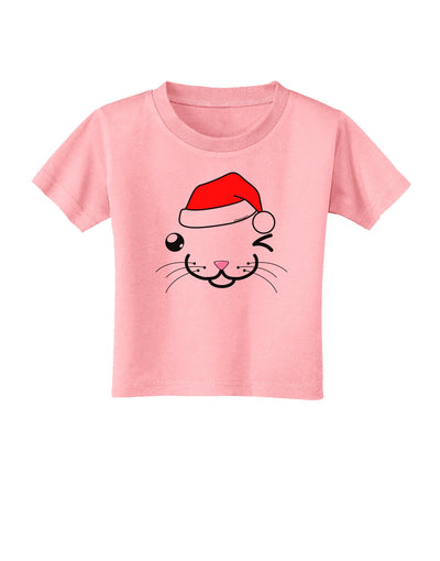 Kyu-T Face Kattio Santa Hat Boy Cat Toddler T-Shirt-Toddler T-Shirt-TooLoud-Candy-Pink-2T-Davson Sales