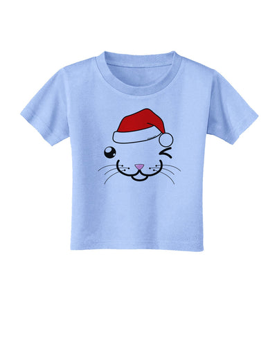 Kyu-T Face Kattio Santa Hat Boy Cat Toddler T-Shirt-Toddler T-Shirt-TooLoud-Aquatic-Blue-2T-Davson Sales