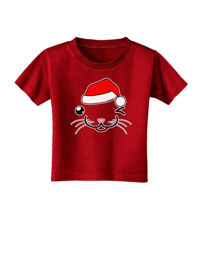 Kyu-T Face Kattio Santa Hat Boy Cat Toddler T-Shirt Dark-Toddler T-Shirt-TooLoud-Red-2T-Davson Sales