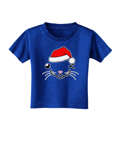 Kyu-T Face Kattio Santa Hat Boy Cat Toddler T-Shirt Dark-Toddler T-Shirt-TooLoud-Royal-Blue-2T-Davson Sales