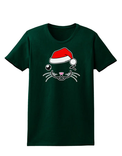 Kyu-T Face Kattio Santa Hat Boy Cat Womens Dark T-Shirt-TooLoud-Forest-Green-Small-Davson Sales