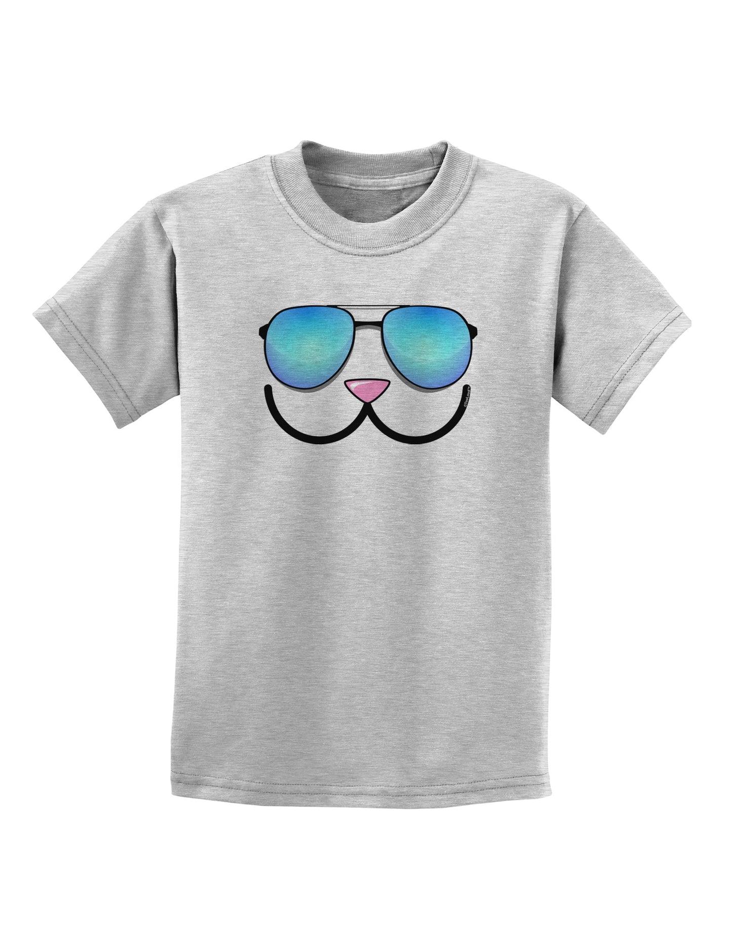Kyu-T Face - Kawa Cool Sunglasses Childrens T-Shirt-Childrens T-Shirt-TooLoud-AshGray-X-Small-Davson Sales