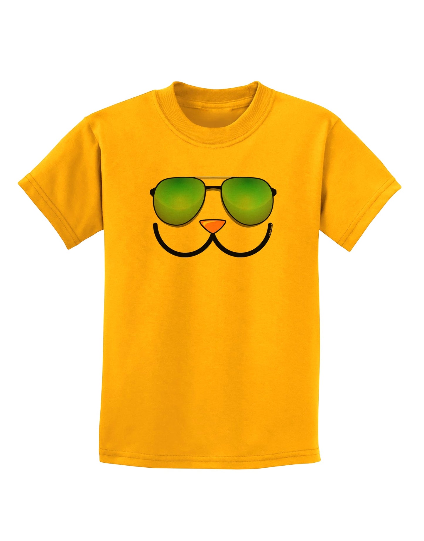Kyu-T Face - Kawa Cool Sunglasses Childrens T-Shirt-Childrens T-Shirt-TooLoud-Gold-X-Small-Davson Sales