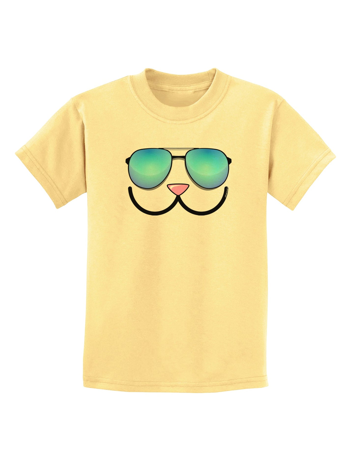 Kyu-T Face - Kawa Cool Sunglasses Childrens T-Shirt-Childrens T-Shirt-TooLoud-Daffodil-Yellow-X-Small-Davson Sales