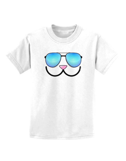 Kyu-T Face - Kawa Cool Sunglasses Childrens T-Shirt-Childrens T-Shirt-TooLoud-White-X-Small-Davson Sales