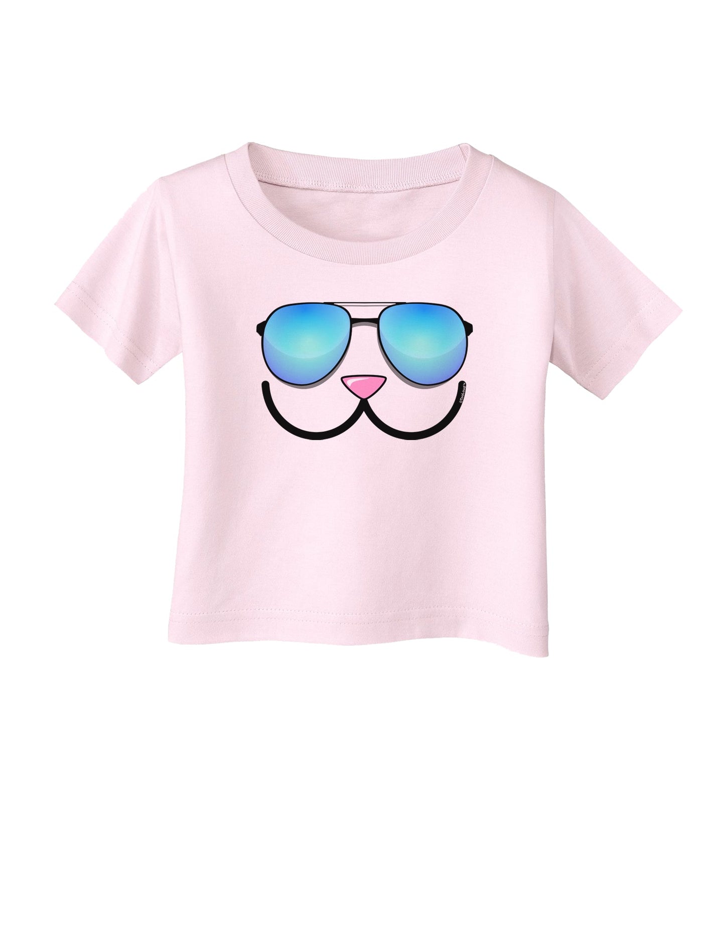 Kyu-T Face - Kawa Cool Sunglasses Infant T-Shirt-Infant T-Shirt-TooLoud-Light-Pink-06-Months-Davson Sales