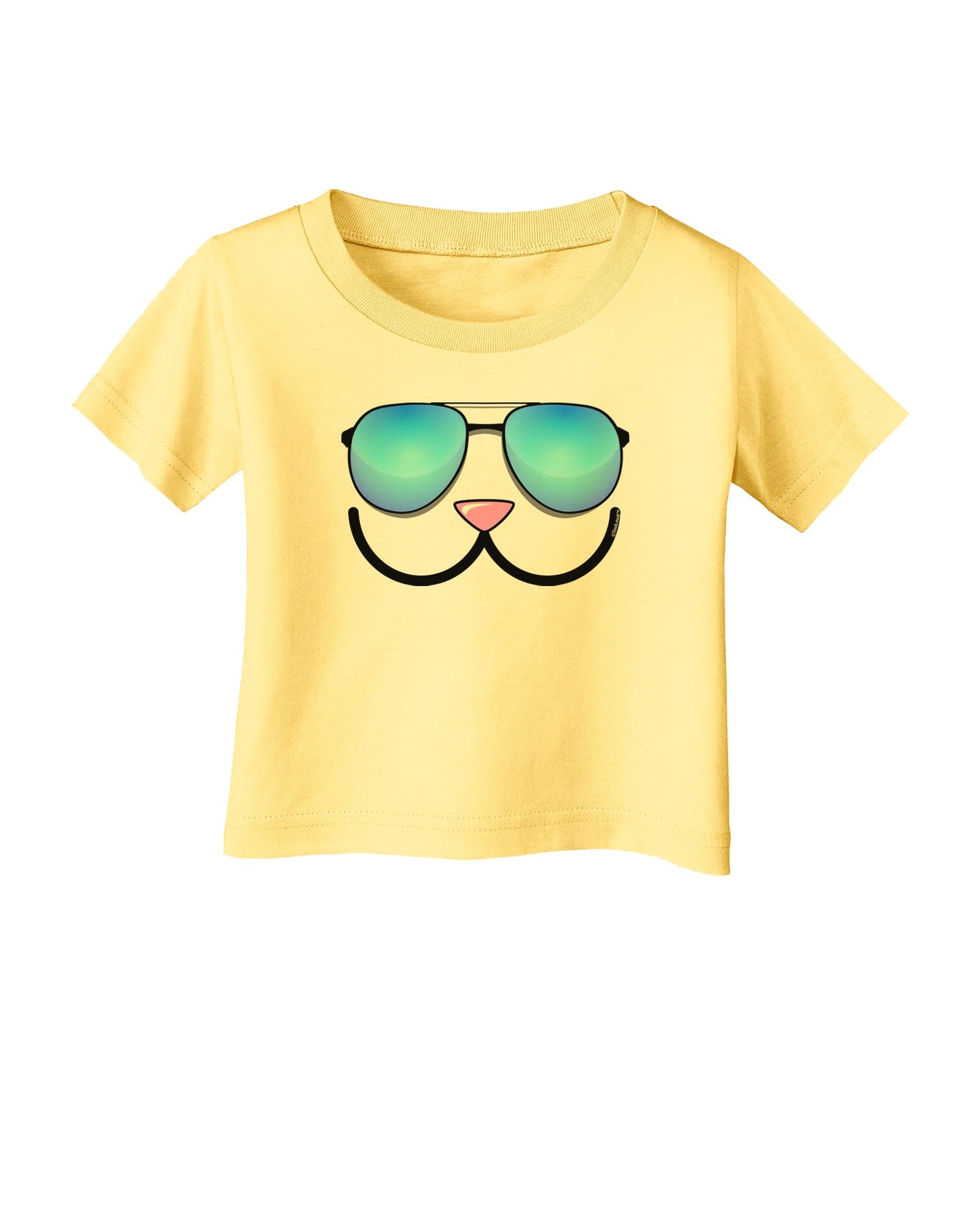 Kyu-T Face - Kawa Cool Sunglasses Infant T-Shirt-Infant T-Shirt-TooLoud-Daffodil-Yellow-06-Months-Davson Sales