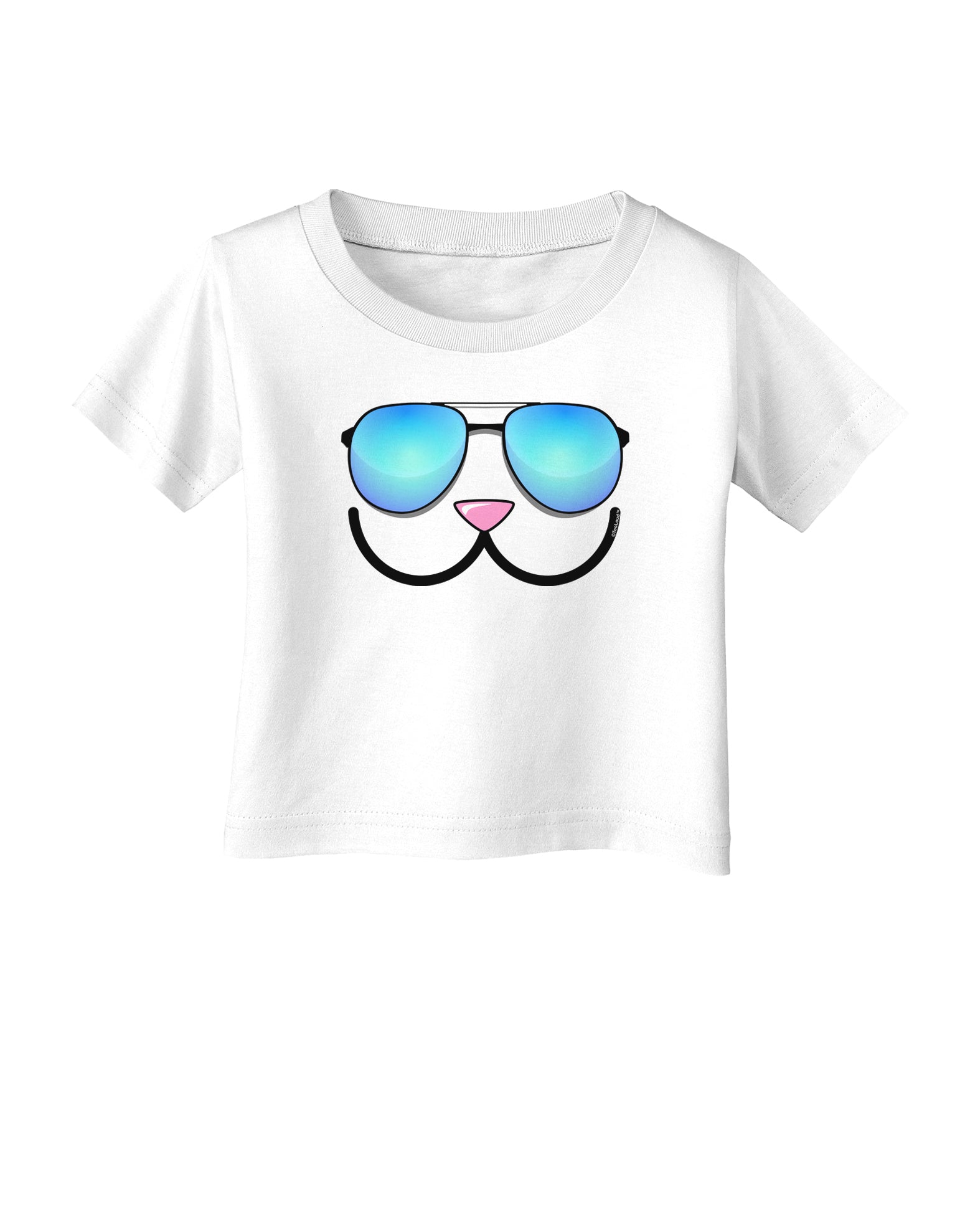 Kyu-T Face - Kawa Cool Sunglasses Infant T-Shirt-Infant T-Shirt-TooLoud-White-06-Months-Davson Sales