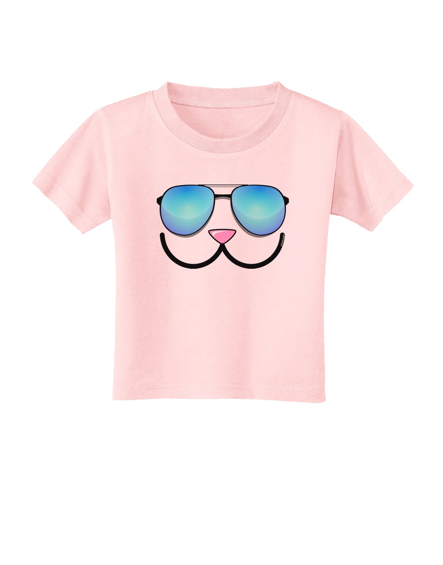 Kyu-T Face - Kawa Cool Sunglasses Toddler T-Shirt-Toddler T-Shirt-TooLoud-Light-Pink-2T-Davson Sales