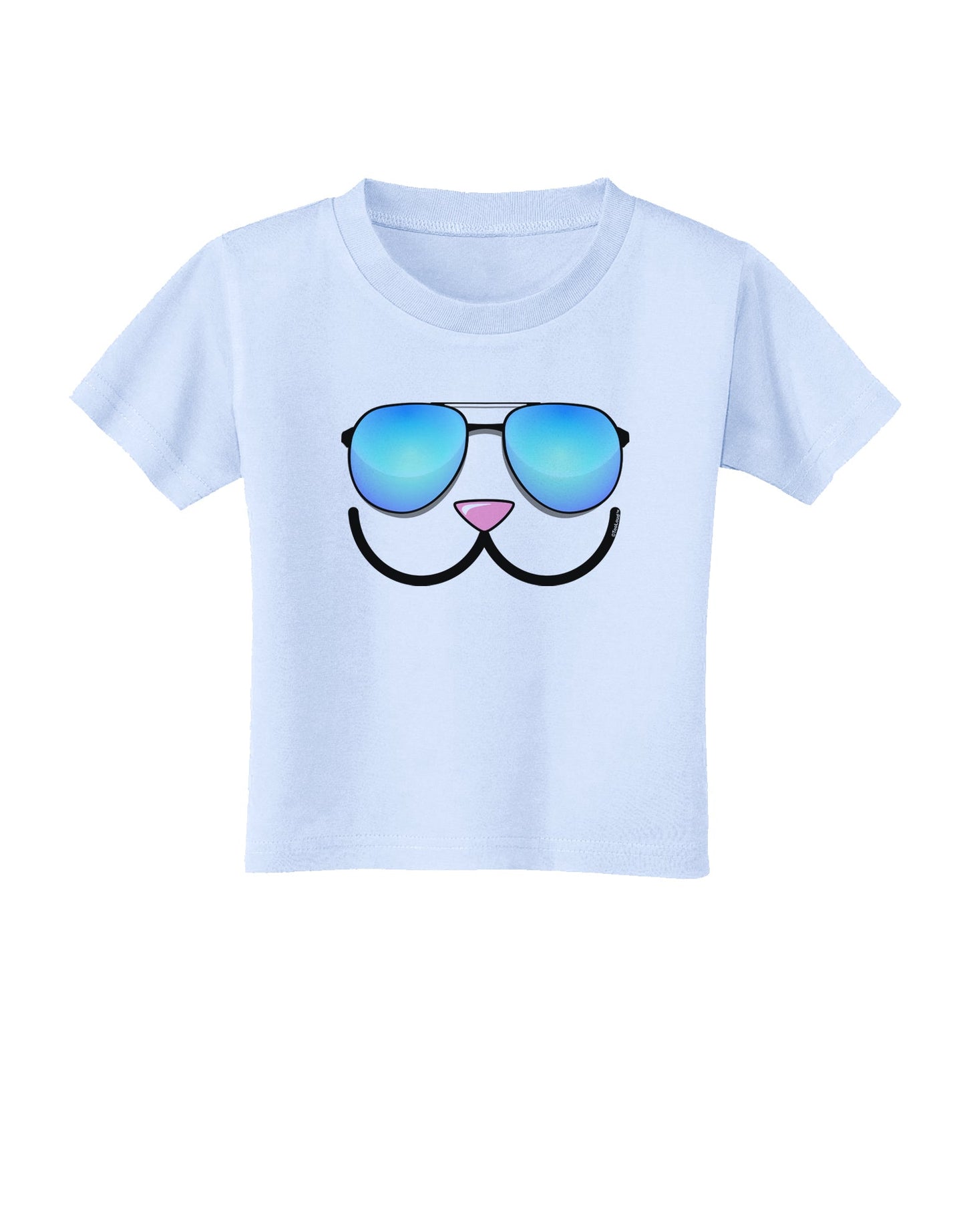 Kyu-T Face - Kawa Cool Sunglasses Toddler T-Shirt-Toddler T-Shirt-TooLoud-Light-Blue-2T-Davson Sales