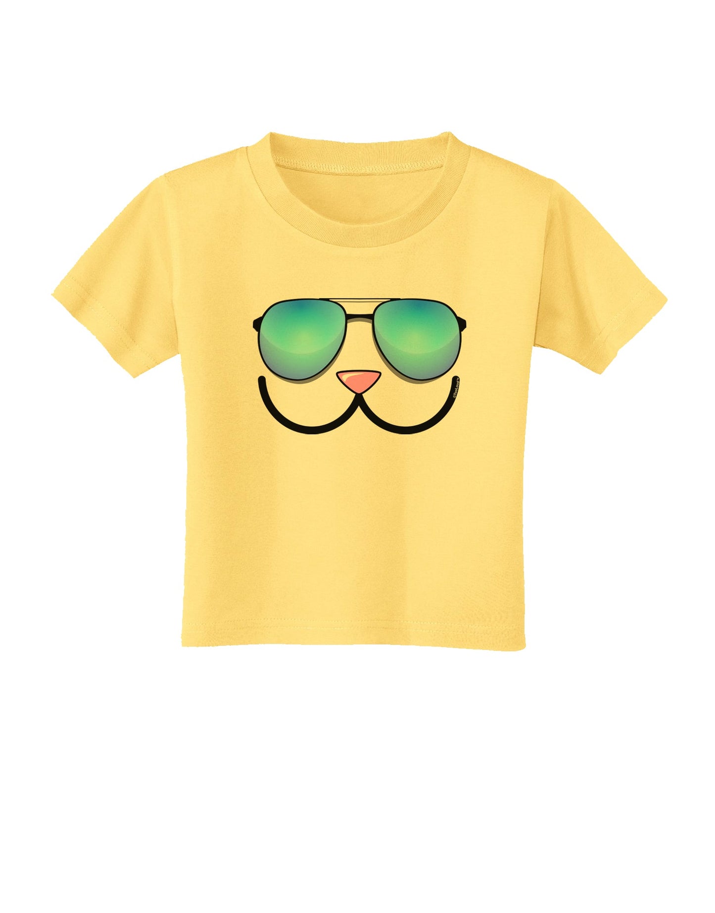 Kyu-T Face - Kawa Cool Sunglasses Toddler T-Shirt-Toddler T-Shirt-TooLoud-Daffodil-Yellow-2T-Davson Sales