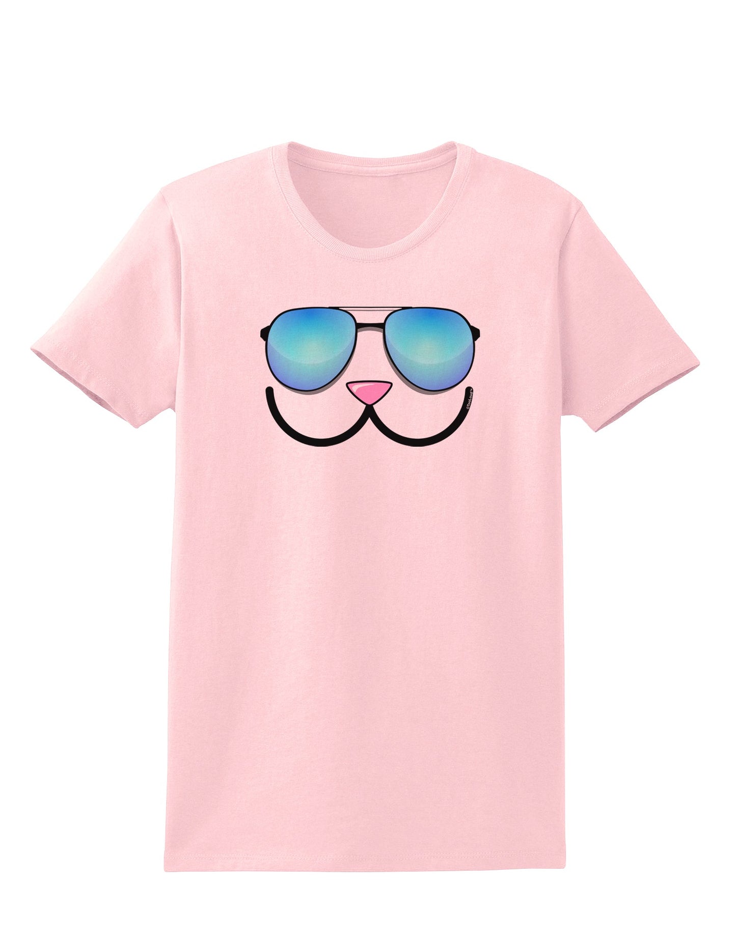 Kyu-T Face - Kawa Cool Sunglasses Womens T-Shirt-Womens T-Shirt-TooLoud-PalePink-X-Small-Davson Sales