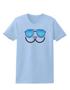 Kyu-T Face - Kawa Cool Sunglasses Womens T-Shirt-Womens T-Shirt-TooLoud-Light-Blue-X-Small-Davson Sales