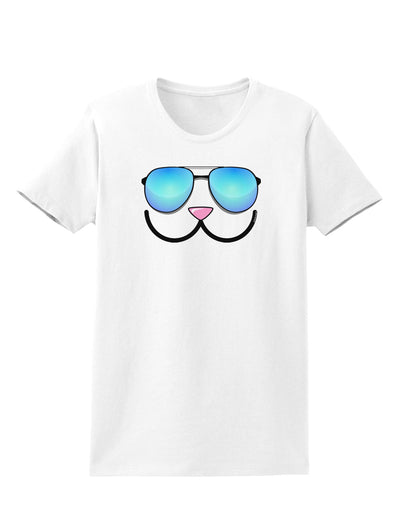 Kyu-T Face - Kawa Cool Sunglasses Womens T-Shirt-Womens T-Shirt-TooLoud-White-X-Small-Davson Sales