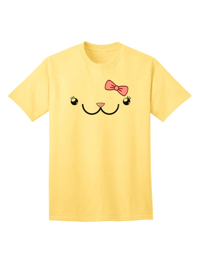 Kyu-T Face - Kawa Cute Girl Animal Adult T-Shirt: A Charming Addition to Your Wardrobe-Mens T-shirts-TooLoud-Yellow-Small-Davson Sales
