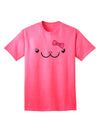 Kyu-T Face - Kawa Cute Girl Animal Adult T-Shirt: A Charming Addition to Your Wardrobe-Mens T-shirts-TooLoud-Neon-Pink-Small-Davson Sales