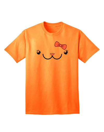 Kyu-T Face - Kawa Cute Girl Animal Adult T-Shirt: A Charming Addition to Your Wardrobe-Mens T-shirts-TooLoud-Neon-Orange-Small-Davson Sales