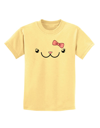 Kyu-T Face - Kawa Cute Girl Animal Childrens T-Shirt-Childrens T-Shirt-TooLoud-Daffodil-Yellow-X-Small-Davson Sales