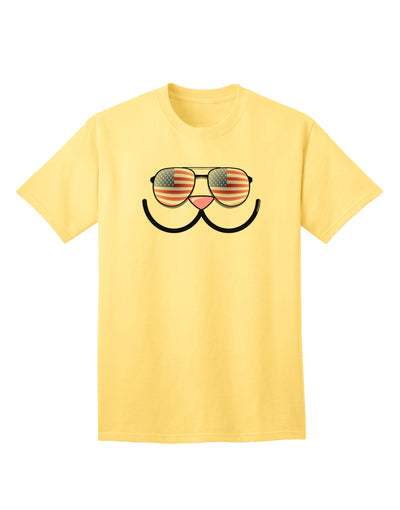 Kyu-T Face - Kawa Patriotic Sunglasses Adult T-Shirt: A Stylish and Patriotic Addition to Your Wardrobe-Mens T-shirts-TooLoud-Yellow-Small-Davson Sales