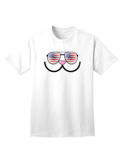 Kyu-T Face - Kawa Patriotic Sunglasses Adult T-Shirt: A Stylish and Patriotic Addition to Your Wardrobe-Mens T-shirts-TooLoud-White-Small-Davson Sales