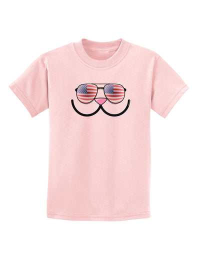 Kyu-T Face - Kawa Patriotic Sunglasses Childrens T-Shirt-Childrens T-Shirt-TooLoud-PalePink-X-Small-Davson Sales