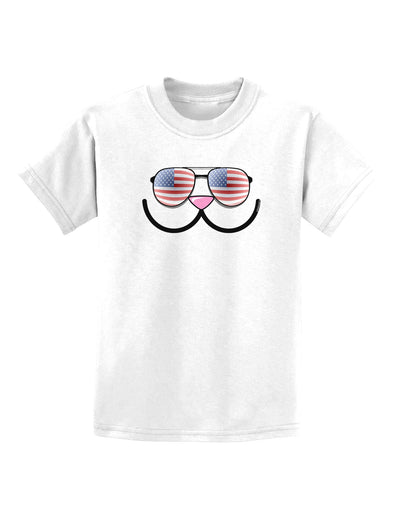 Kyu-T Face - Kawa Patriotic Sunglasses Childrens T-Shirt-Childrens T-Shirt-TooLoud-White-X-Small-Davson Sales