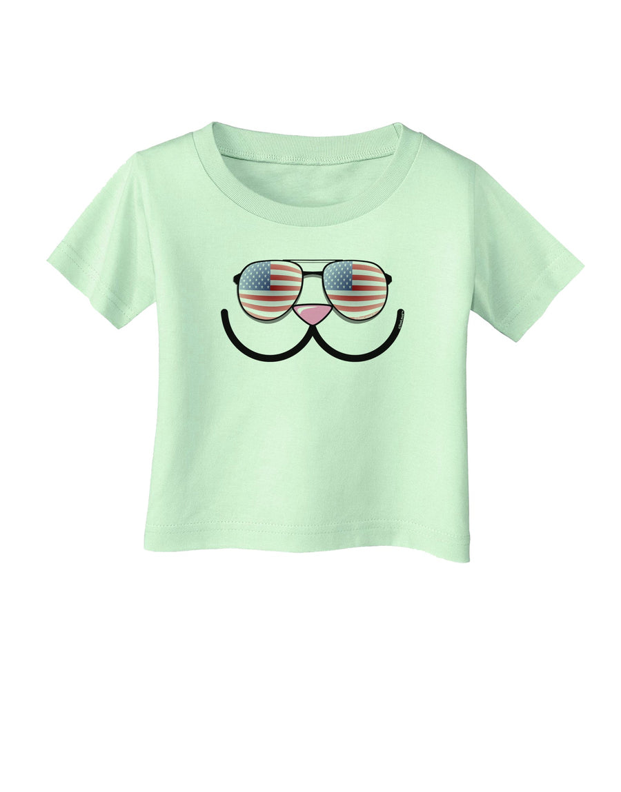 Kyu-T Face - Kawa Patriotic Sunglasses Infant T-Shirt-Infant T-Shirt-TooLoud-White-06-Months-Davson Sales