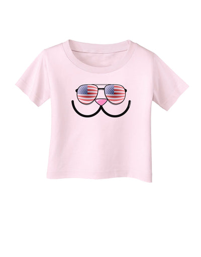 Kyu-T Face - Kawa Patriotic Sunglasses Infant T-Shirt-Infant T-Shirt-TooLoud-Light-Pink-06-Months-Davson Sales