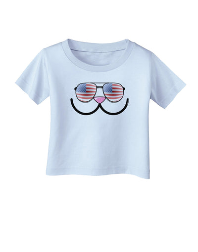 Kyu-T Face - Kawa Patriotic Sunglasses Infant T-Shirt-Infant T-Shirt-TooLoud-Light-Blue-06-Months-Davson Sales