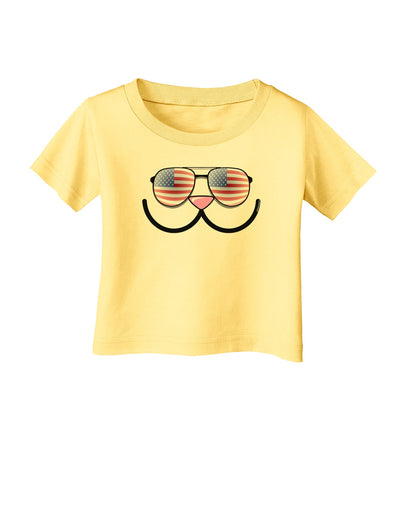 Kyu-T Face - Kawa Patriotic Sunglasses Infant T-Shirt-Infant T-Shirt-TooLoud-Daffodil-Yellow-06-Months-Davson Sales