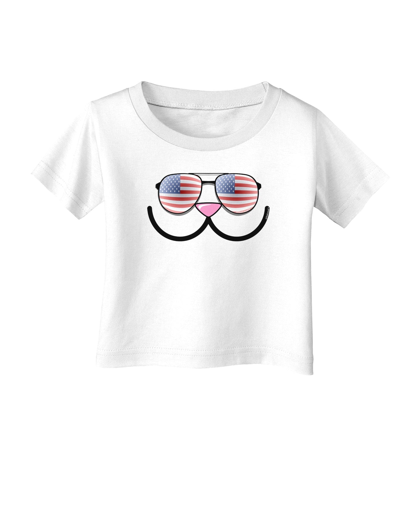 Kyu-T Face - Kawa Patriotic Sunglasses Infant T-Shirt-Infant T-Shirt-TooLoud-White-06-Months-Davson Sales