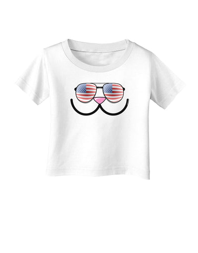 Kyu-T Face - Kawa Patriotic Sunglasses Infant T-Shirt-Infant T-Shirt-TooLoud-White-06-Months-Davson Sales