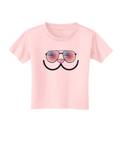 Kyu-T Face - Kawa Patriotic Sunglasses Toddler T-Shirt-Toddler T-Shirt-TooLoud-Light-Pink-2T-Davson Sales