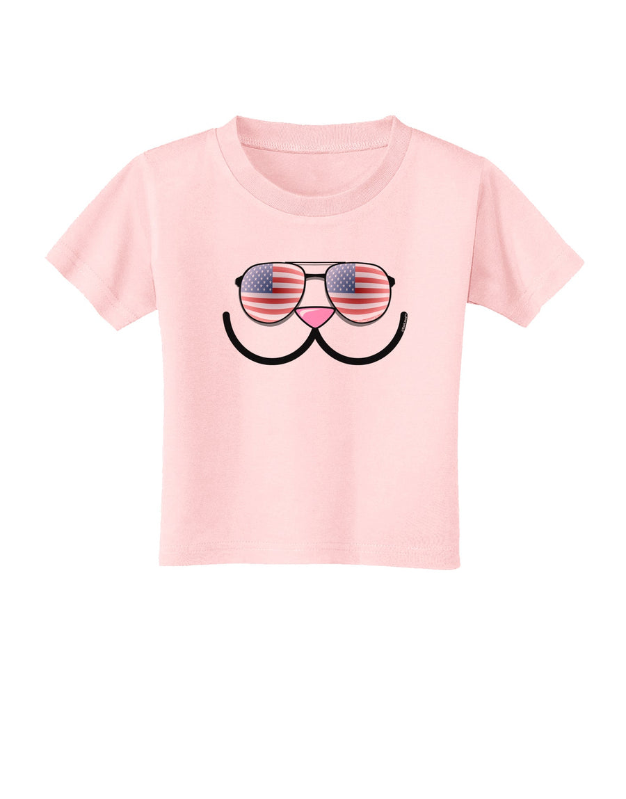 Kyu-T Face - Kawa Patriotic Sunglasses Toddler T-Shirt-Toddler T-Shirt-TooLoud-White-2T-Davson Sales