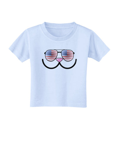 Kyu-T Face - Kawa Patriotic Sunglasses Toddler T-Shirt-Toddler T-Shirt-TooLoud-Light-Blue-2T-Davson Sales