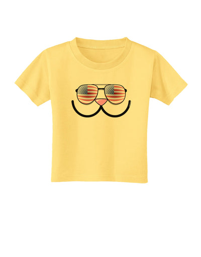 Kyu-T Face - Kawa Patriotic Sunglasses Toddler T-Shirt-Toddler T-Shirt-TooLoud-Daffodil-Yellow-2T-Davson Sales