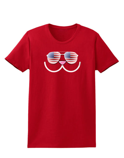 Kyu-T Face - Kawa Patriotic Sunglasses Womens Dark T-Shirt-TooLoud-Red-X-Small-Davson Sales