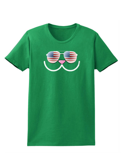 Kyu-T Face - Kawa Patriotic Sunglasses Womens Dark T-Shirt-TooLoud-Kelly-Green-X-Small-Davson Sales