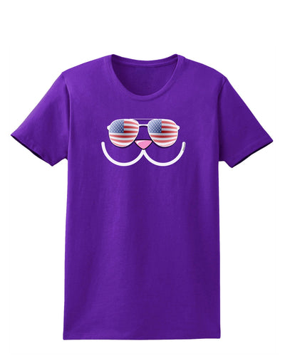 Kyu-T Face - Kawa Patriotic Sunglasses Womens Dark T-Shirt-TooLoud-Purple-X-Small-Davson Sales
