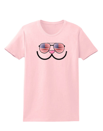 Kyu-T Face - Kawa Patriotic Sunglasses Womens T-Shirt-Womens T-Shirt-TooLoud-PalePink-X-Small-Davson Sales