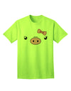 Kyu-T Face - Oinkette: A Charming Adult T-Shirt Featuring a Cute Girl Piglet-Mens T-shirts-TooLoud-Neon-Green-Small-Davson Sales