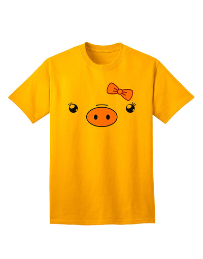 Kyu-T Face - Oinkette: A Charming Adult T-Shirt Featuring a Cute Girl Piglet-Mens T-shirts-TooLoud-Gold-Small-Davson Sales